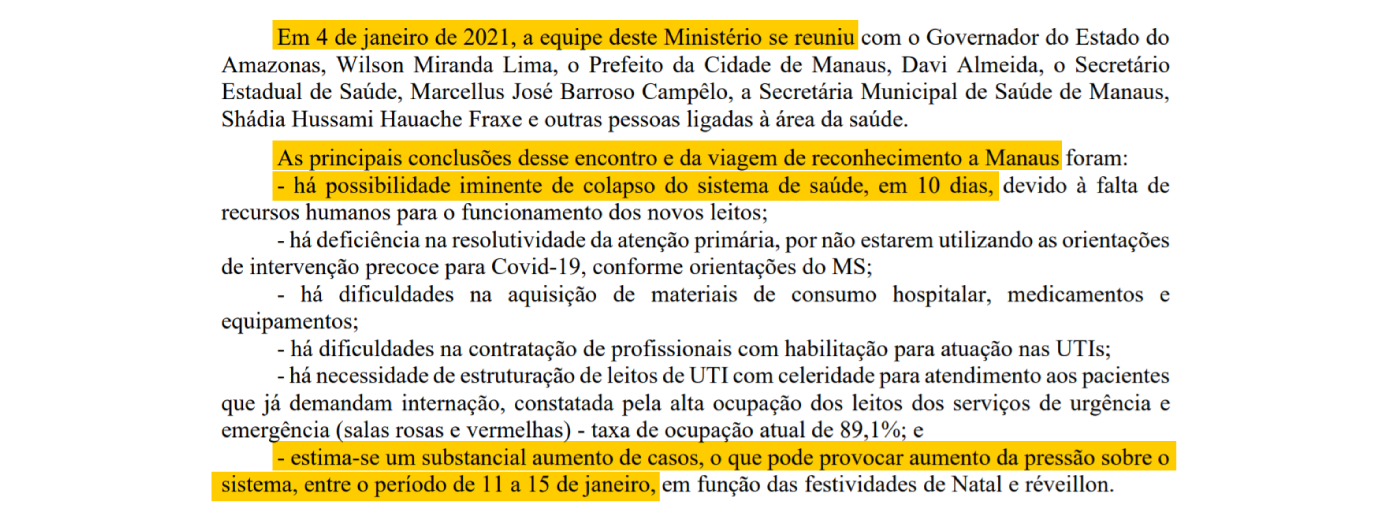 print 1 governo bolsonaro sabia de colapso em manaus e necessidade de transferir pacientes 10 dias antes