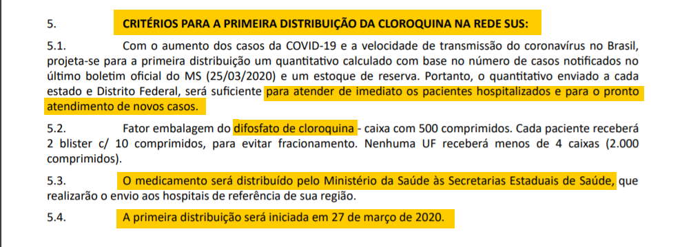 print 1 ministerio da saude pediu a exercito envio de cloroquina para todo o brasil com emergencia
