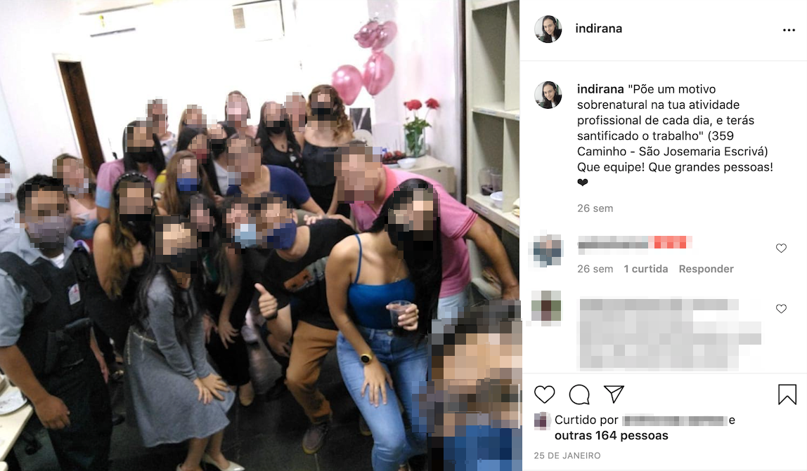 Juíza nega aborto legal para menina vítima de estupro e teria exposto sentença no WhatsApp 34 Em foto de janeiro de 2021, postada no Instagram, Indirana Cabral agradece sua equipe de trabalho e ressalta "o motivo sobrenatural" que permeia seu trabalho.