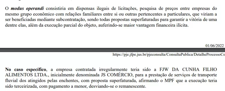 Chefe da Defesa Civil do Recife é réu por corrupção em compras para vítimas das enchentes 19 print do processo de cassio sinomar mpf chefe da defesa civil do recife e reu por corrupcao em compras para vitimas das enchentes