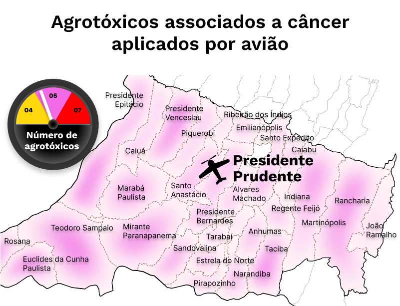 Mapa Regioes 2 Agrotoxicos cancerigenos sao lancados de aviao sobre regioes ricas de Sao Paulo